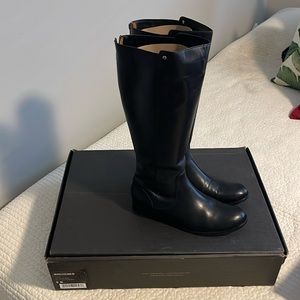 Frye Melissa Stud Back Zip Black Riding Boots